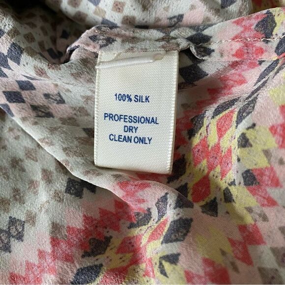 Rebecca Minkoff Multicolored Boho Ruffle Collar Mini Dress 100% Silk Size XS - Picture 12 of 13
